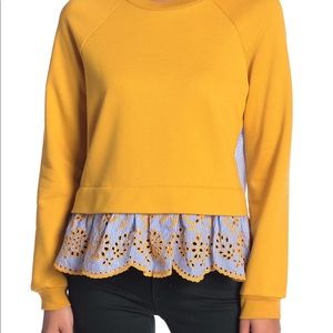 English factory mixed media sweater size M